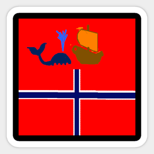 Sporty Norway Design on Black Background Sticker